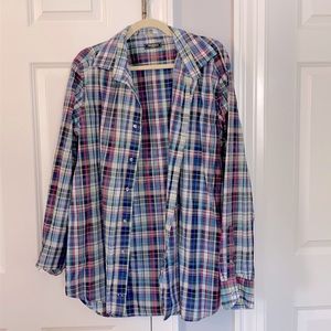 Saks fifth Avenue plaid dress or casual shirt button down mens
